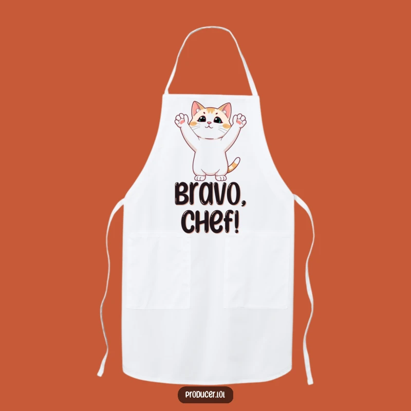 Funny Cat Ovation Apron: Cook Up Laughs with This Hilarious Kitchen Accessory!