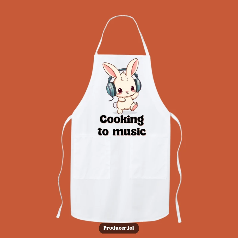 Funny Apron: Bunny Headphones - Cook to the Beat!