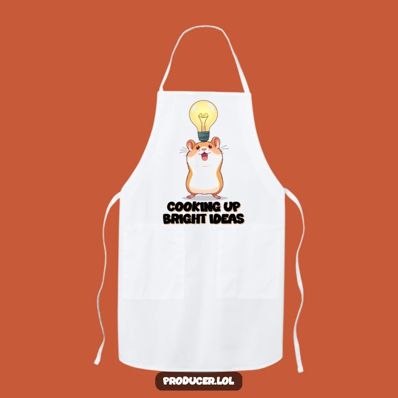 Funny Hamster Idea Apron: Energetic Hamster Light Bulb Apron - Hilarious Chef Gift!