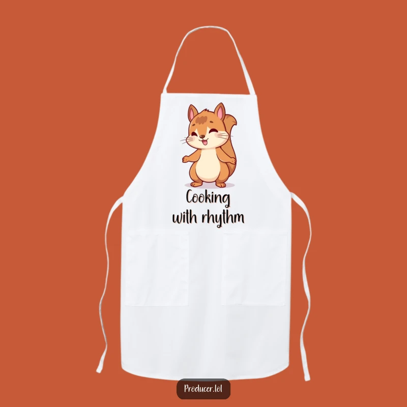 Funny Bouncing Squirrel Apron: Nodding to Beat, Hilarious Kitchen & Chef Gift