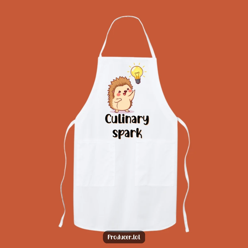 Funny Apron: Hedgehog Lightbulb - Cook with Bright Ideas & Pride