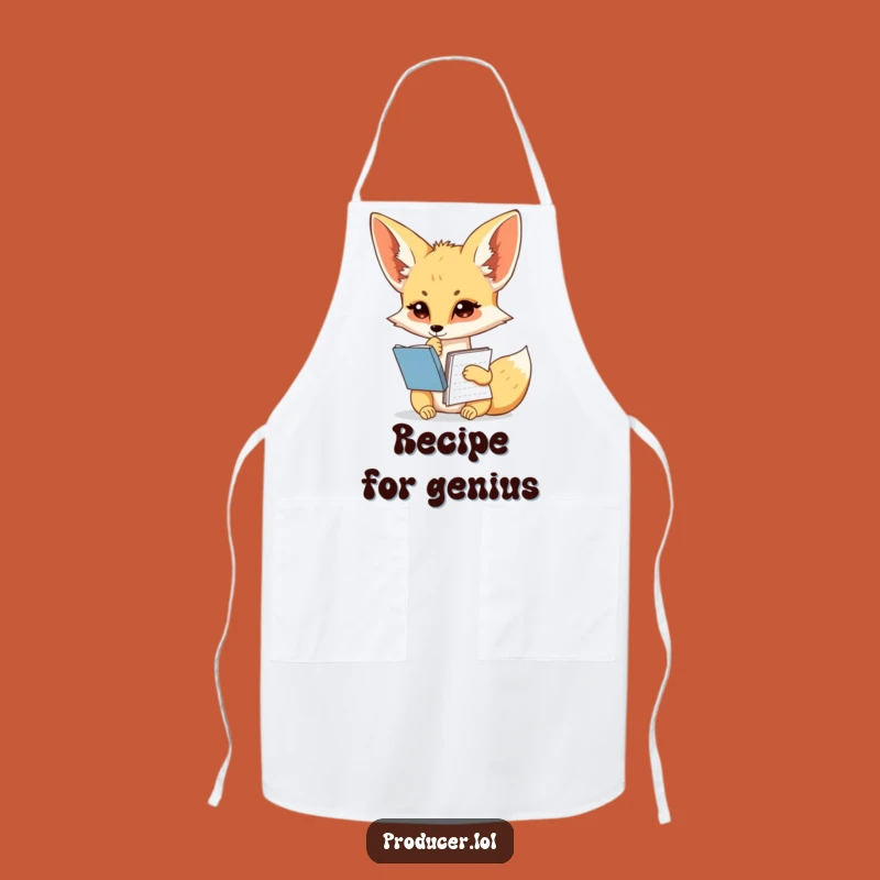 Funny Fennec Fox Apron - Pondering Chef's Script for Culinary Masterpiece