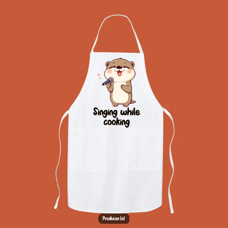 Funny Otter Apron: Delighted Kitchen Singer for Musical Meals