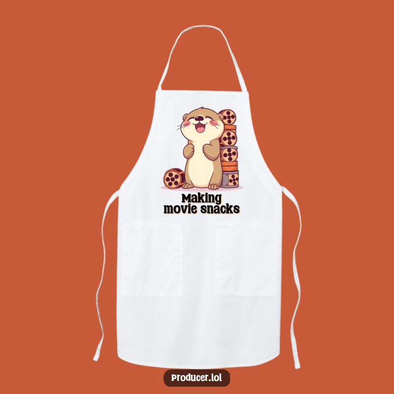 Funny Otter Film Apron: Kitchen Reels Stacker - Chef's Funny Gift!