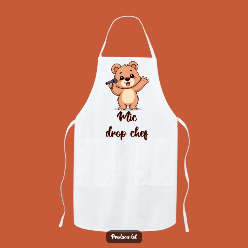 Funny Bear Cub Chef Apron: Cook with Comedy, Perfect Funny Gift for Kitchen Stars!