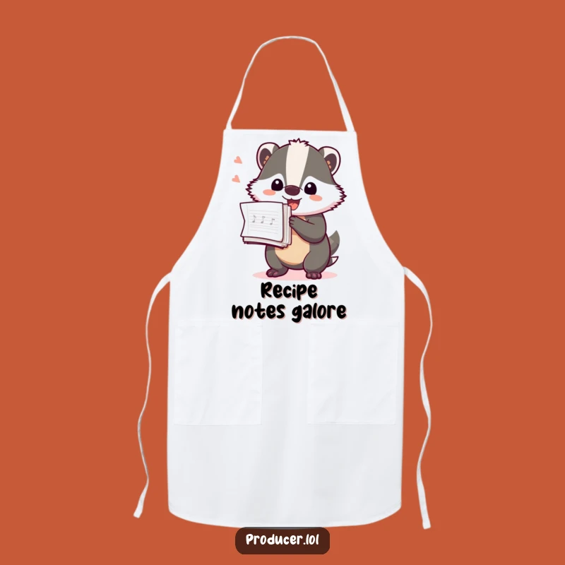 Funny Badger Producer Apron: Hilarious Music Notes Cooking Accessory for Creatives