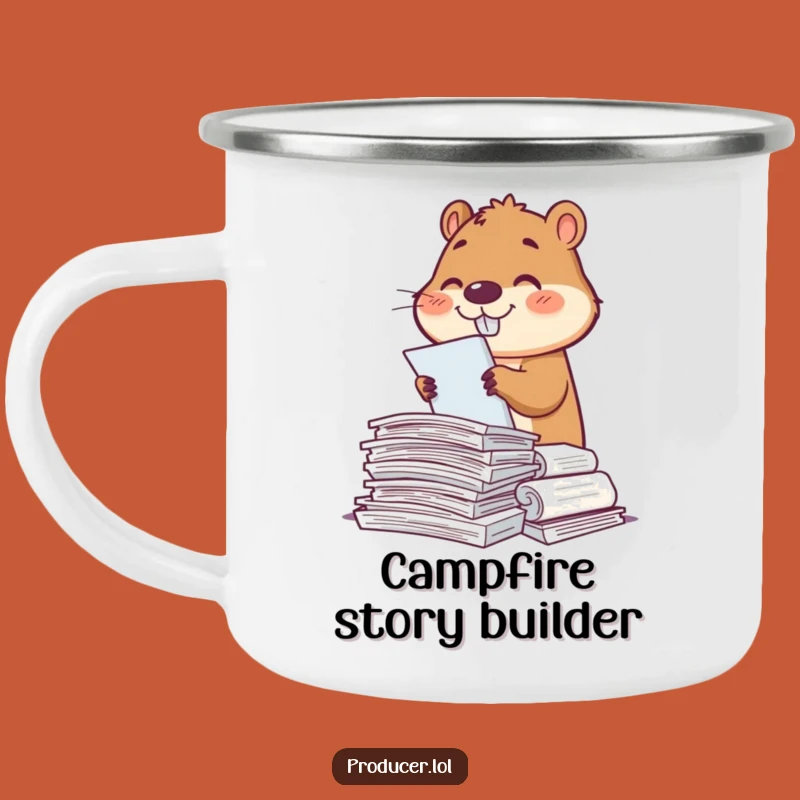 Funny Beaver Script Sorter Camping Mug: Outdoor Organization, Gift for Nature Writers