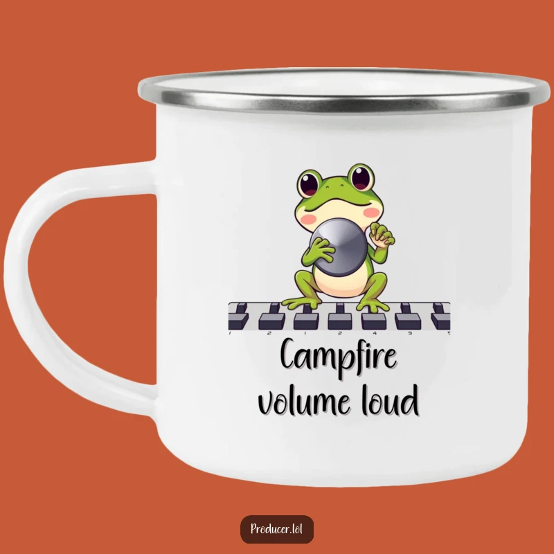 Funny Frog DJ Camping Mug: Adventure-Ready Music Gear