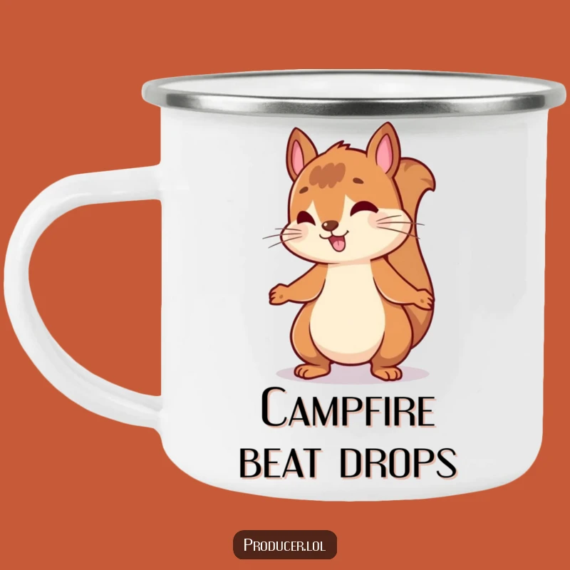Funny Bouncing Squirrel Camping Mug: Nodding to Beat, Outdoor Hilarious Gift
