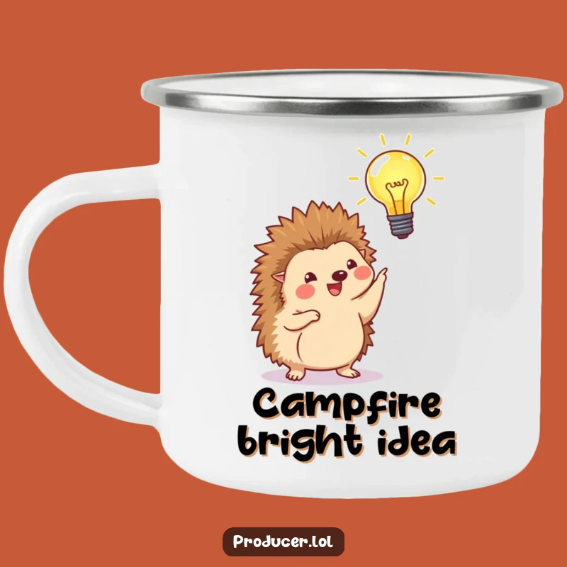 Funny Camping Mug: Hedgehog Lightbulb - Ideas Under the Stars