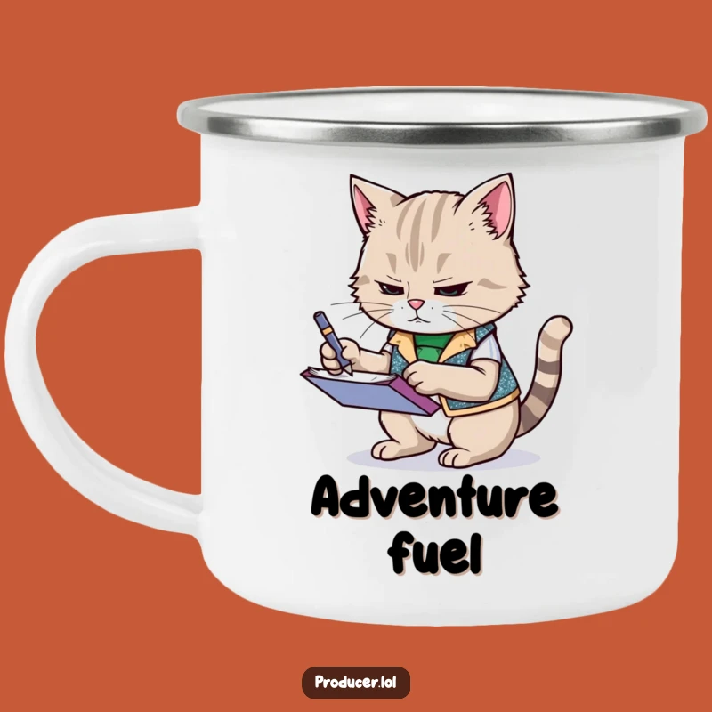 Funny Cat Camping Mug: Determined Adventure Fuel, a Hilarious Outdoor Gift