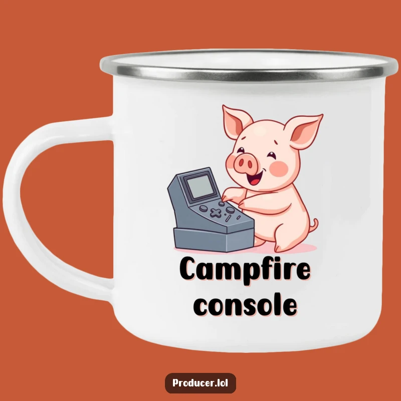 Funny Pig Console Camping Mug - Outdoor Button Pusher Cup