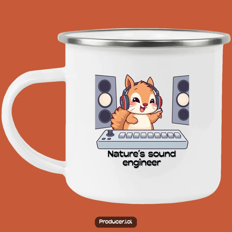 Funny Squirrel DJ Camping Mug: Fuel Your Adventures with Music