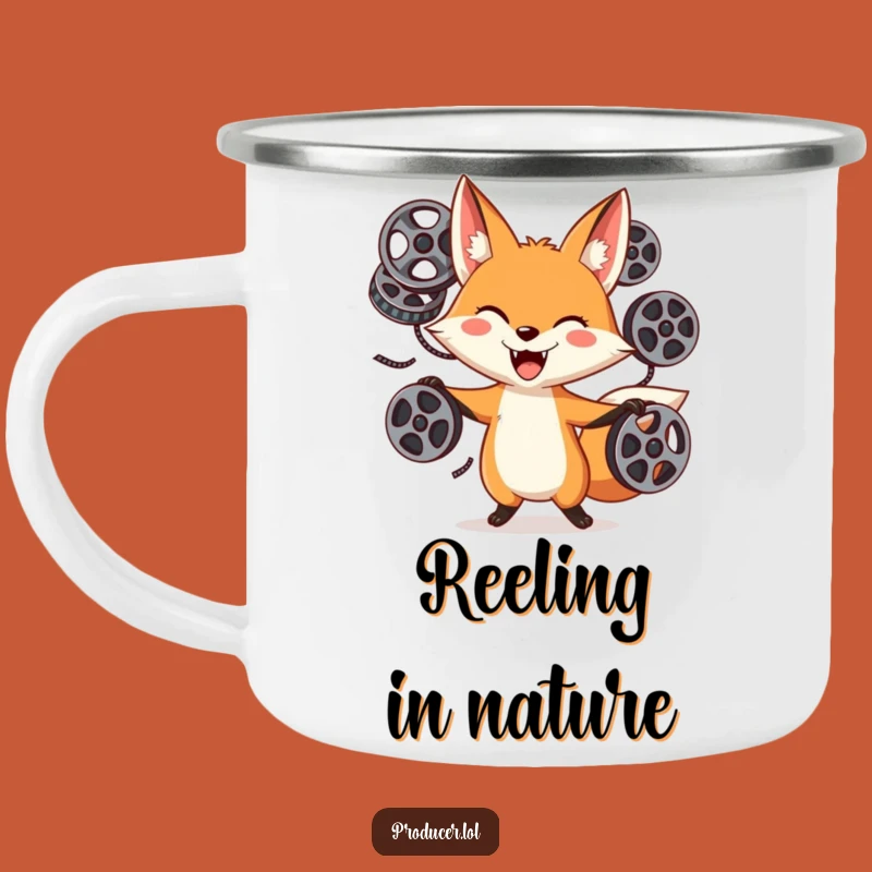 Funny Fox Juggling Camping Mug: Your Reel Companion for Adventure