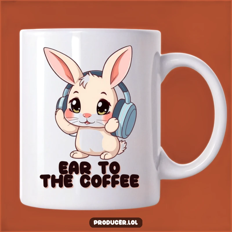 Funny Rabbit Headphones Mug: Hilarious Music Lover Gift for Bunny Fans