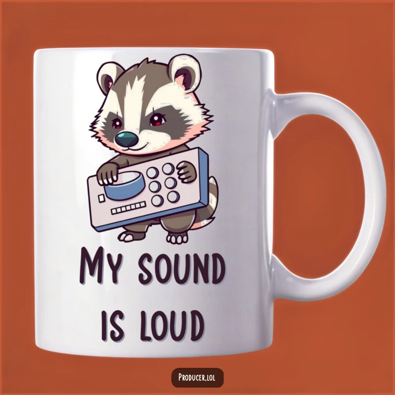 Funny Badger DJ Mug: Determined Music Producer Gift for Audio Engineers