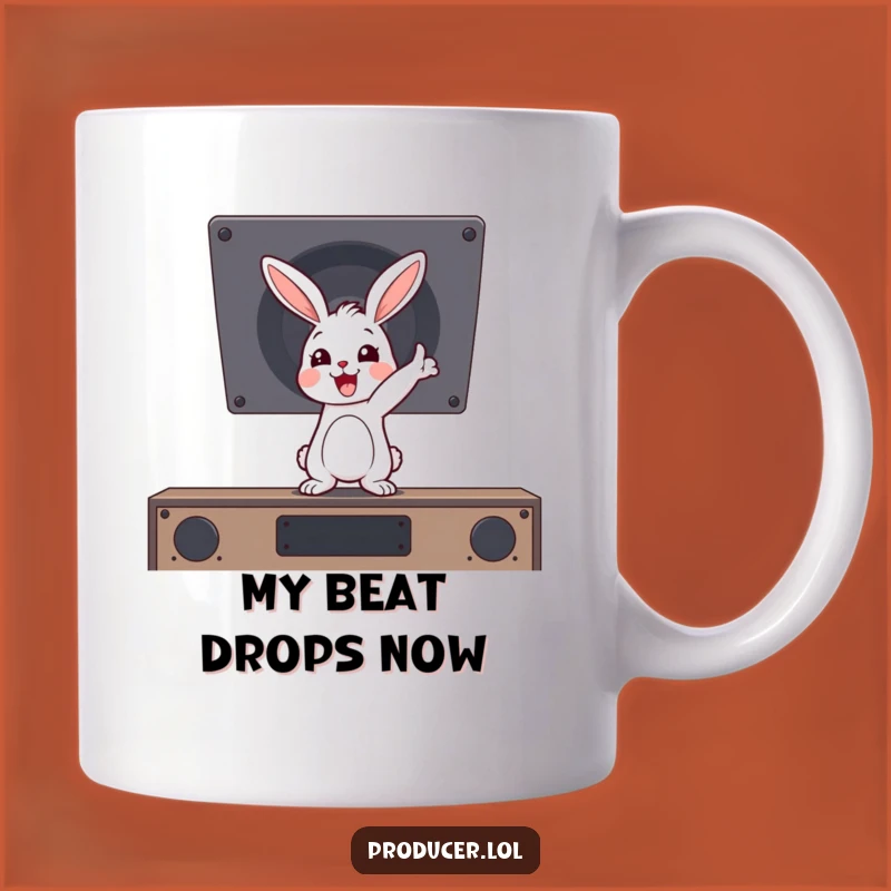 Funny Bouncing Rabbit Boombox Music Lover Mug, Perfect Gift for Music Fanatics