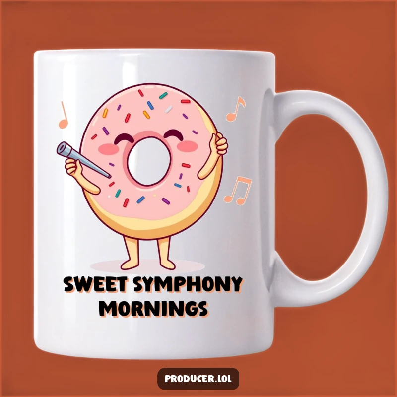 Funny Donut Conductor Mug: Joyful Maestro's Sweet Baton Gift