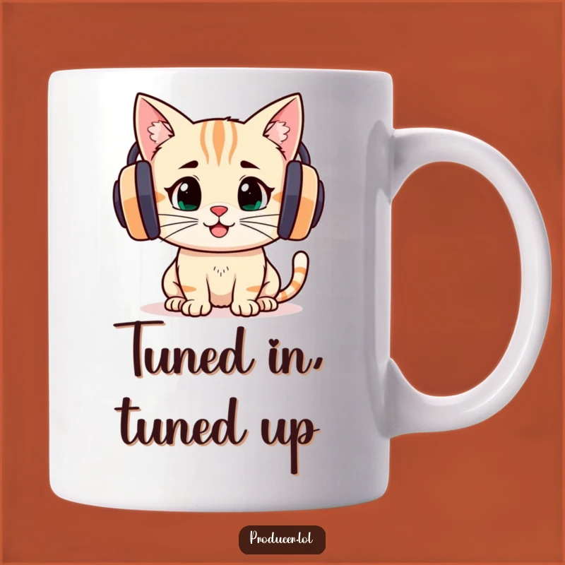 Funny Focused Cat DJ Mug, Music Lover Gift, Hilarious Cat Lover Mug