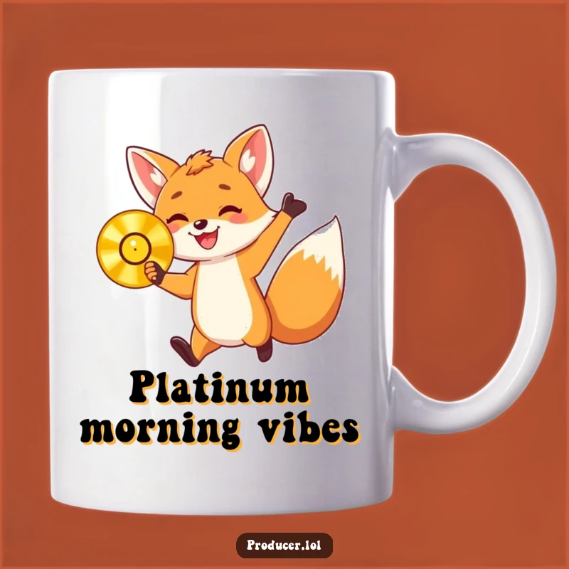 Funny Fox Cub Record Mug: Celebrate Success with Joyful Humor