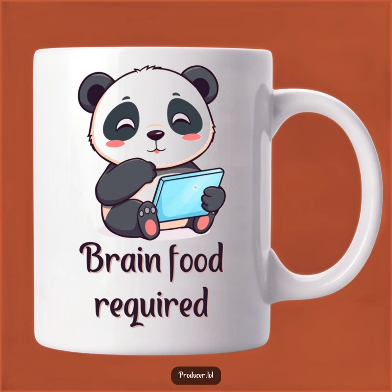 Funny Panda Tablet Mug: Thoughtful Tech User, a Hilarious Gift for Gadget Lovers