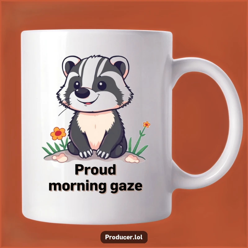 Funny Proud Badger Mug: Vibrant Set View, Perfect Hilarious Gift for Go-Getters