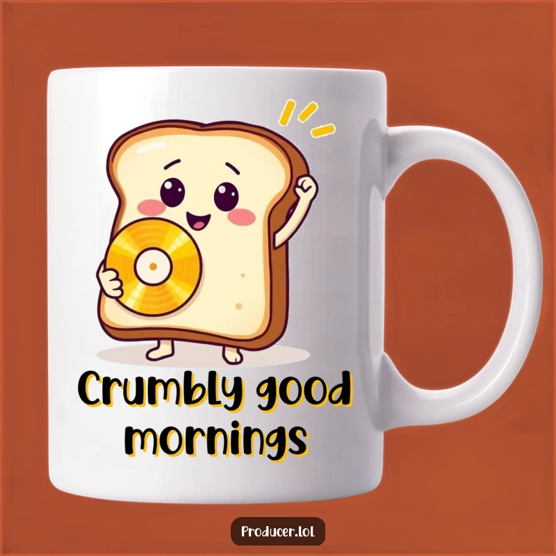 Funny Toast Record Mug: Smiling Star Musician Gift for Breakfast Lovers