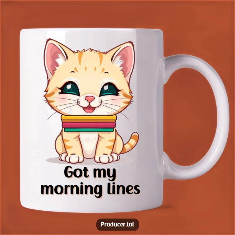 Funny Kitten Cue Card Mug: A Hilarious Gift for Cat Lovers and Performers!