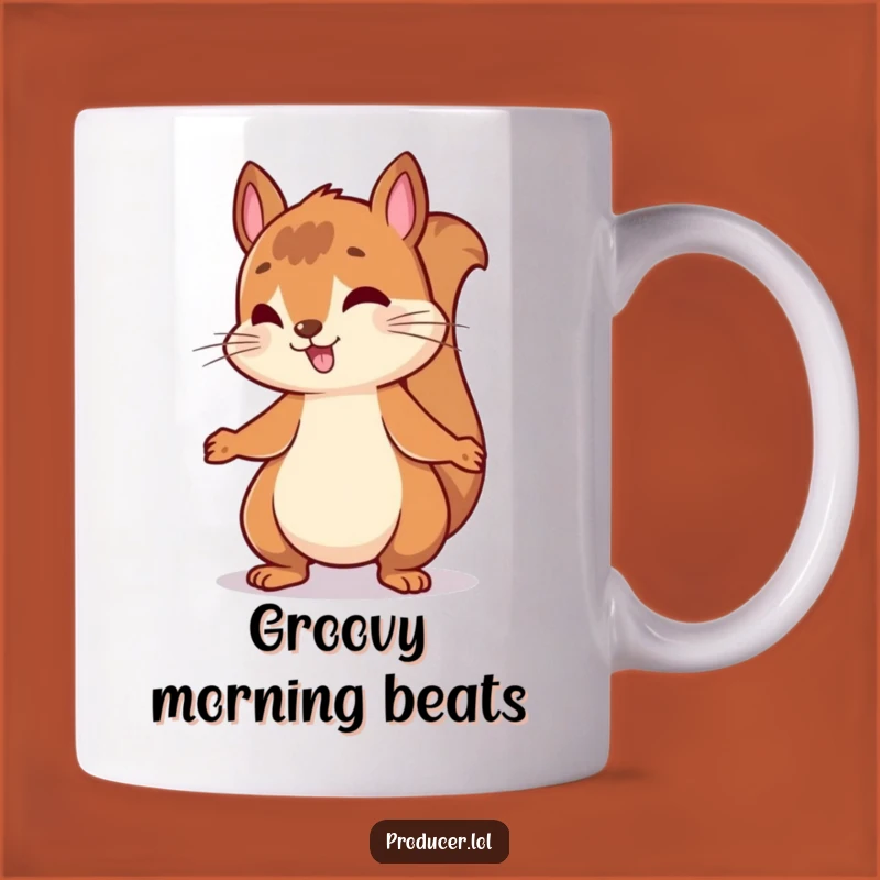 Funny Bouncing Squirrel Mug: Nodding to Beat, Perfect Hilarious Gift for Music Lovers
