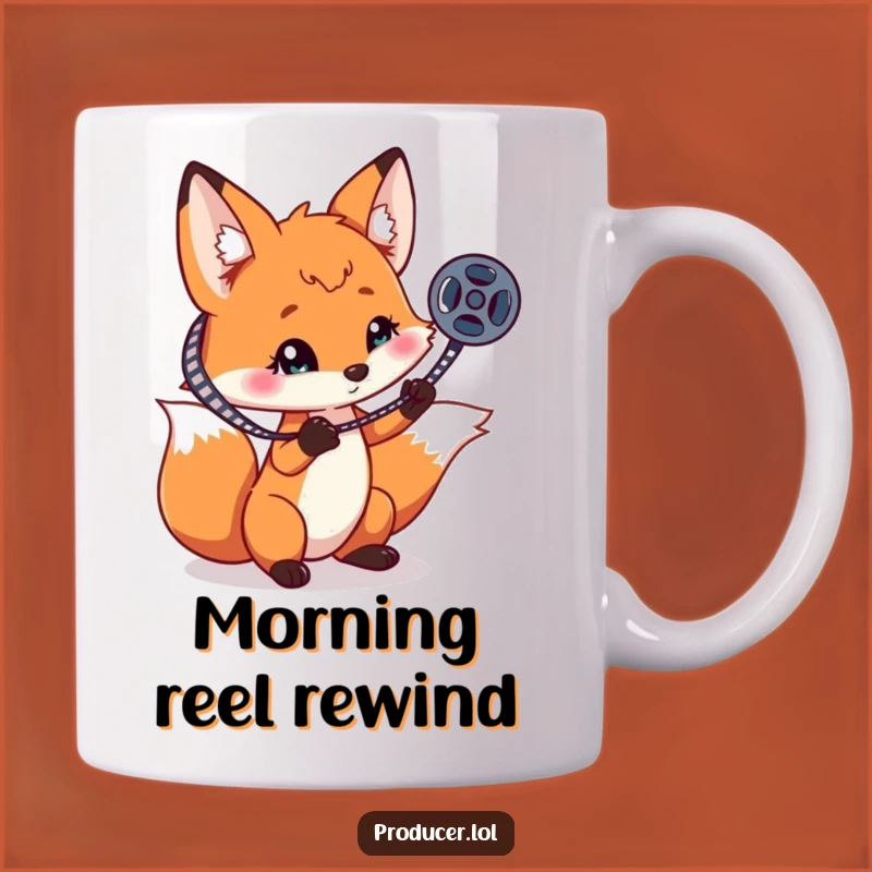 Funny Fox Film Reel Mug: Hilarious Movie Buff Gift for Fox Lovers
