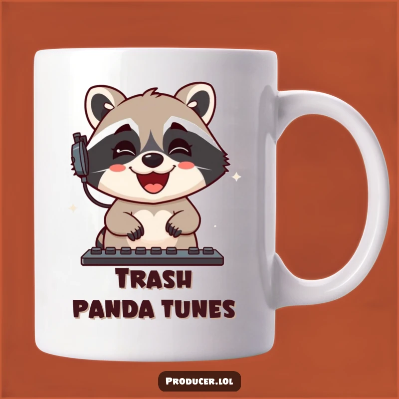 Funny Raccoon Sound Mixer Mug: Audio Enthusiast Grinning Gift