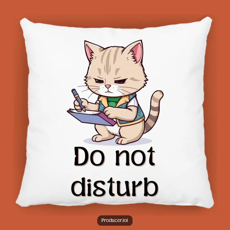 Funny Cat Pillow: Cozy Note-Taker Comfort, a Hilarious Decorative Gift