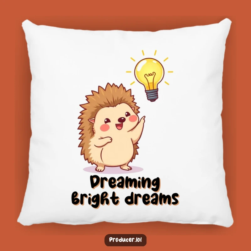 Funny Pillow: Hedgehog Lightbulb - Cozy Comfort for Bright Ideas