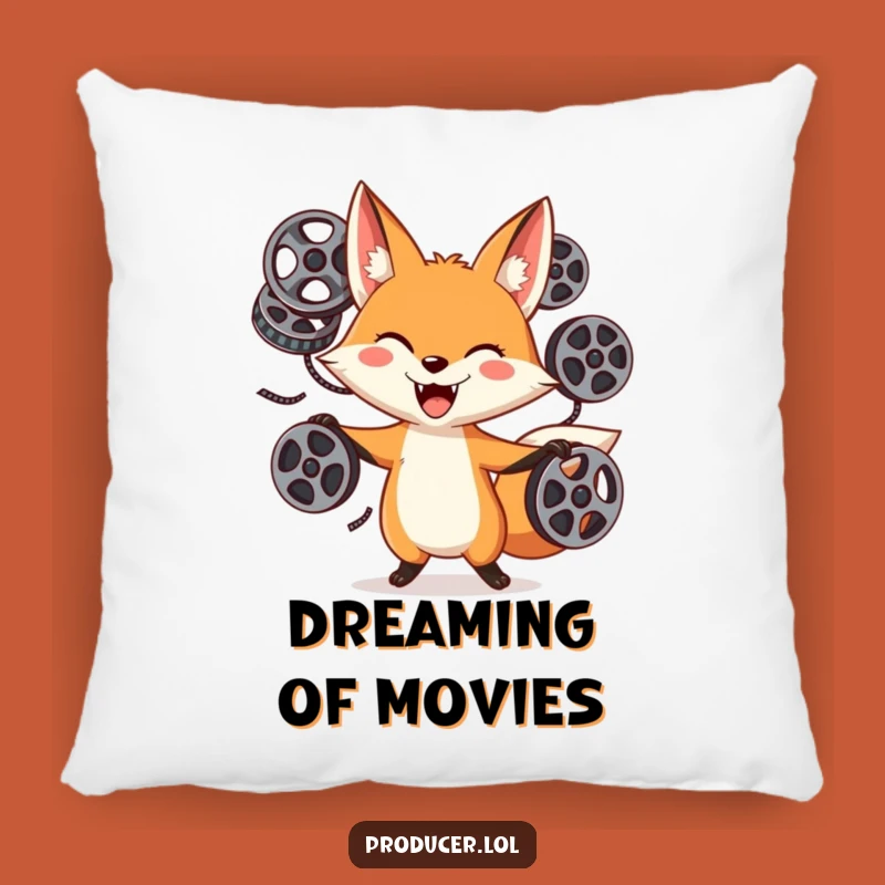 Funny Fox Film Reel Pillow: Cuddle Up with Cinematic Joy