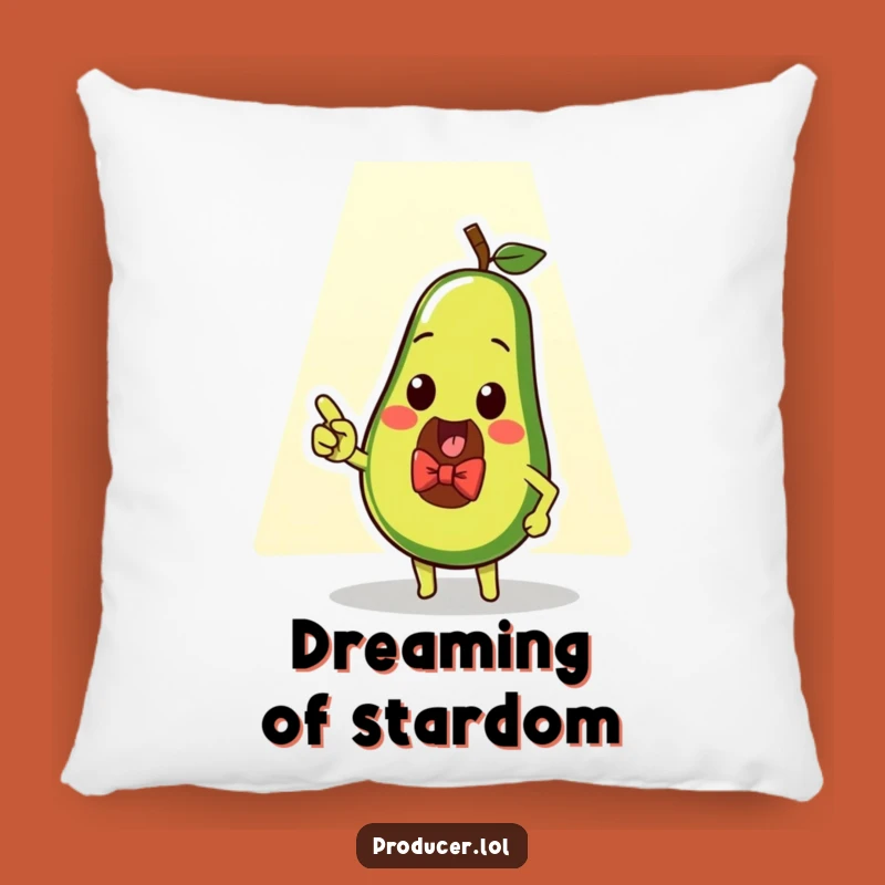 Funny Avocado Star Pillow: Cozy Comfort with a Dapper Gentleman