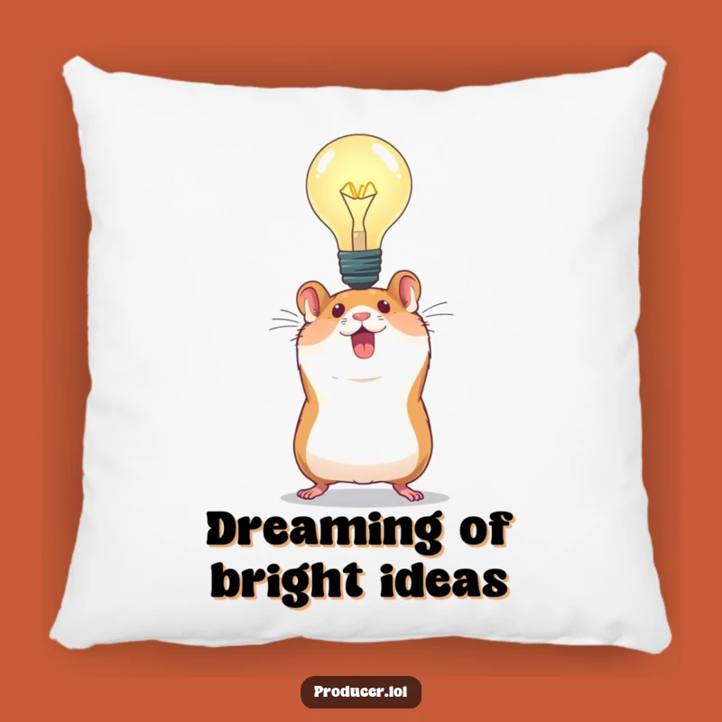Funny Hamster Idea Pillow: Cozy Energetic Hamster Bulb Pillow - Hilarious Home Accent Gift!
