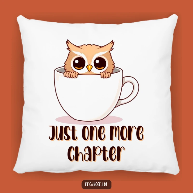Funny Owl Pillow - Curious Coffee Cup Companion, Cozy Accent