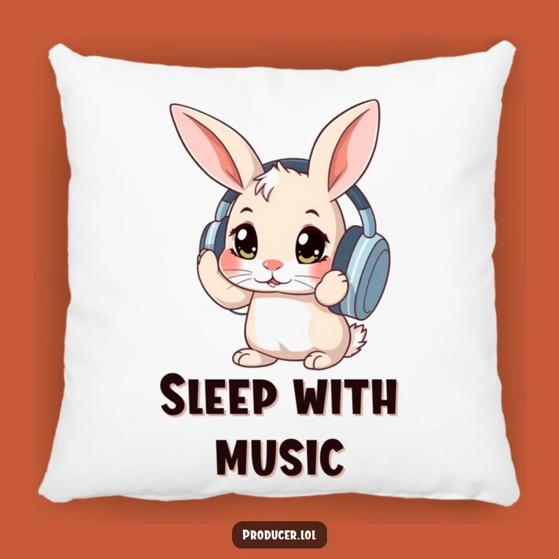 Funny Rabbit Headphones Pillow: Cozy & Comical Music Lover Comfort