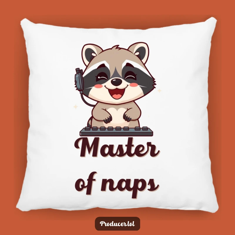 Funny Raccoon Sound Mixer Pillow: Cozy Audio Comfort Gift