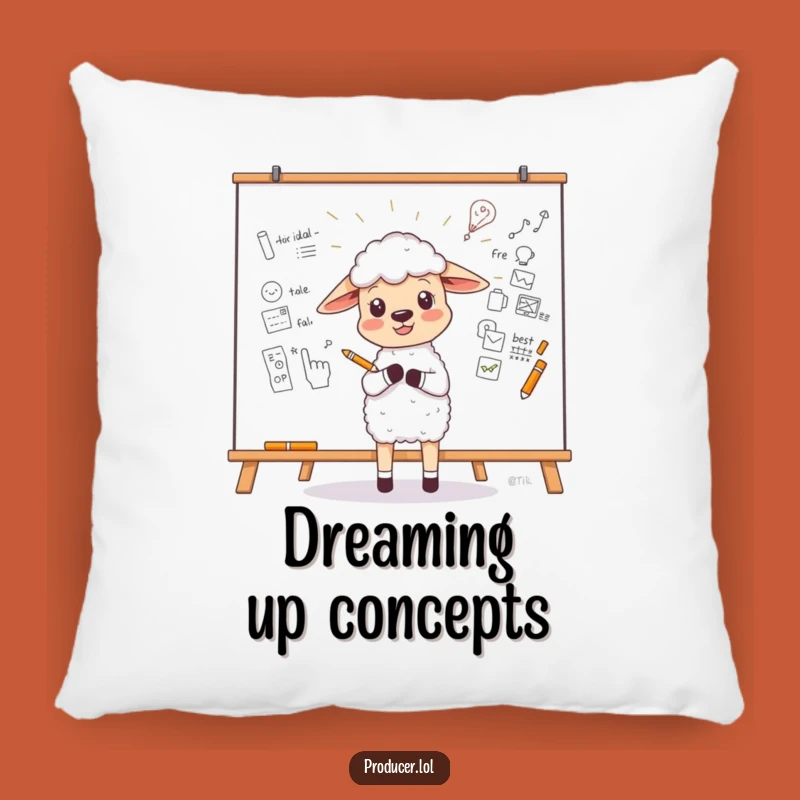 Funny Sheep Pillow: Cozy Comfort with a Hilarious Idea Sketch, Gift Pillow
