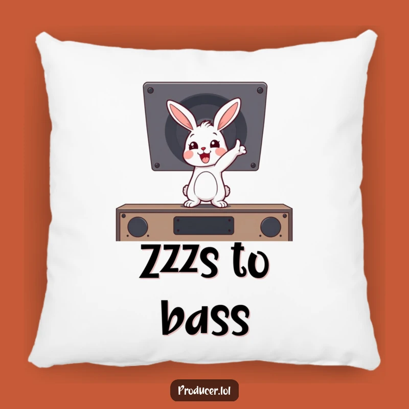 Funny Rabbit Music Lover Pillow, Comfy & Hilarious Accent Decor, Great Gift