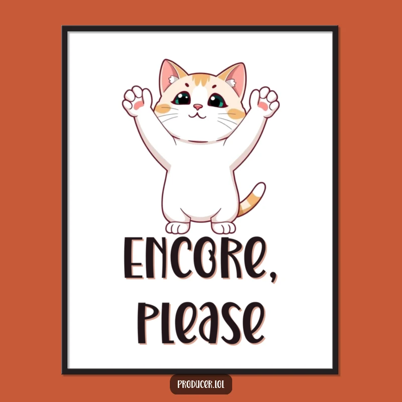 Funny Cat Ovation Digital Art: Instant Hilarious Decor for Cat Lovers!