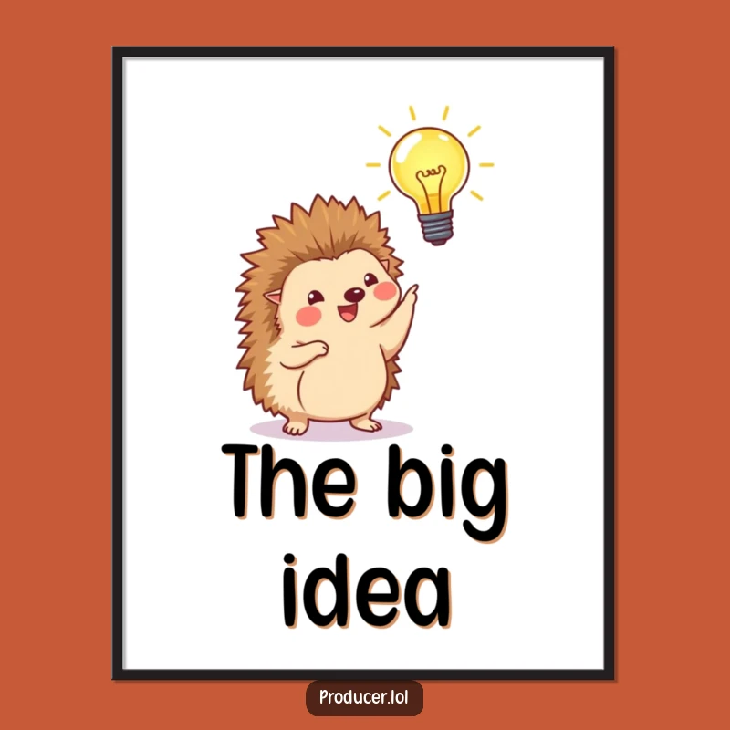 Funny Digital Art: Hedgehog Lightbulb - Inspire Your Space