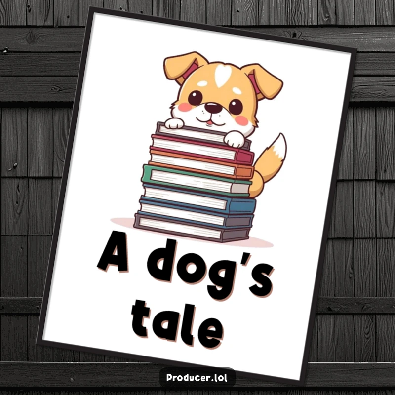 Funny Dog Filmmaker Digital Art Print: Determined dog director's cinematic flair, perfect funny gift for instant decor.