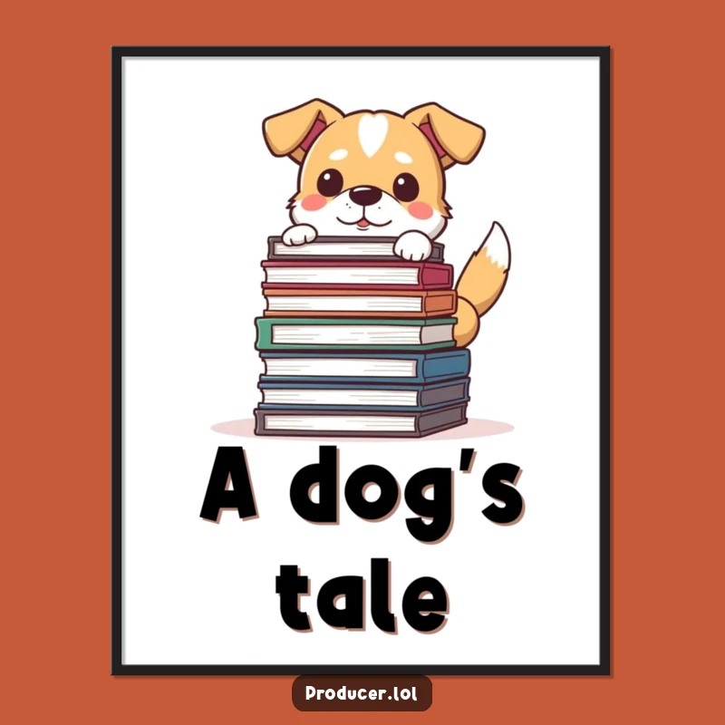 Funny Dog Filmmaker Digital Art Print: Instant Movie Buff Wall Decor