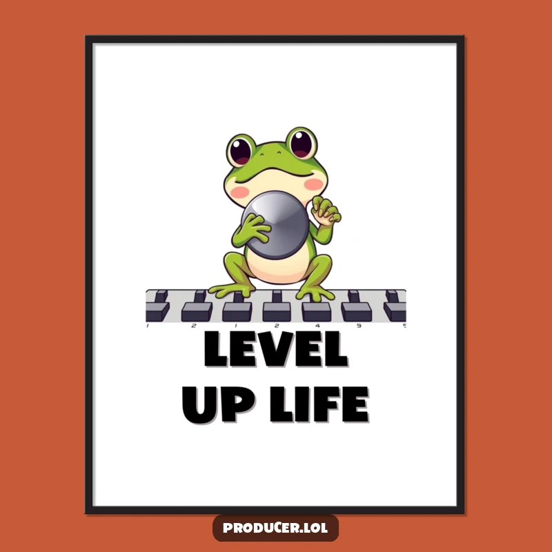 Funny Frog DJ Digital Art Print: Instant Music Lover Decor