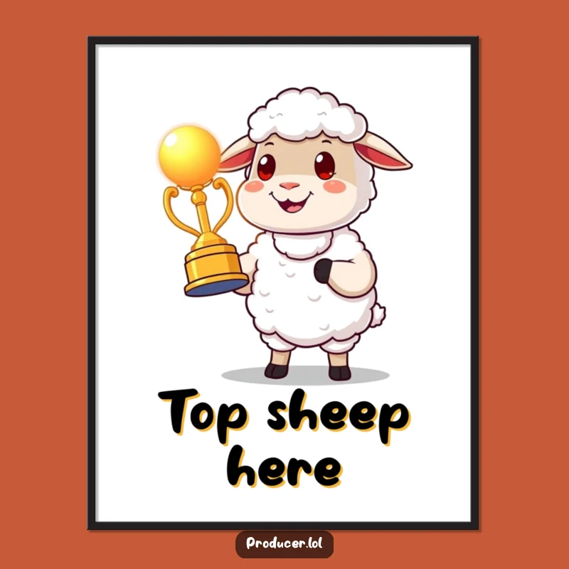 Funny Proud Sheep Award Digital Art: Instant Celebration for Your Walls