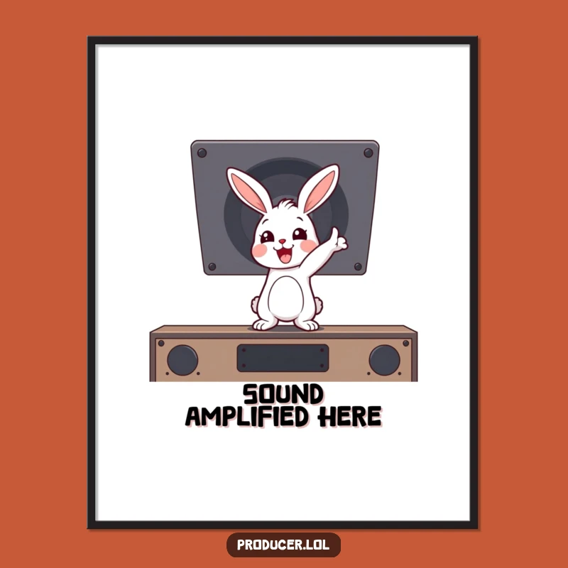 Funny Rabbit Music Blast Digital Art, Instant Joyful Decor, Hilarious Gift Print