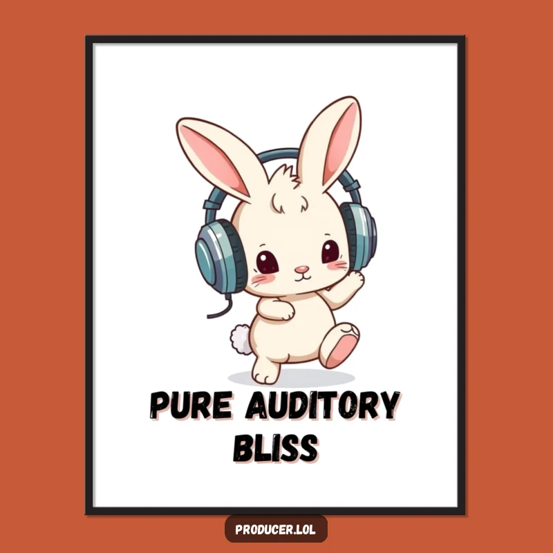 Funny Digital Art: Bunny Headphones - Groove Up Your Space