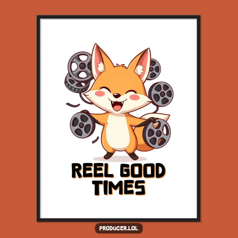 Funny Fox Juggling Digital Art: Instant Reel Fun for Your Walls